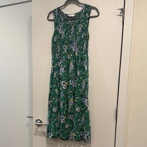 Croft & Barrow Green Floral Midi Dress